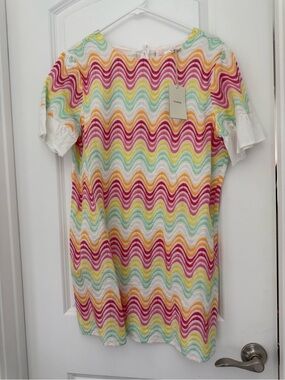 Tularosa Multicolor Wavy Mini Dress - Pink, Yellow, Green